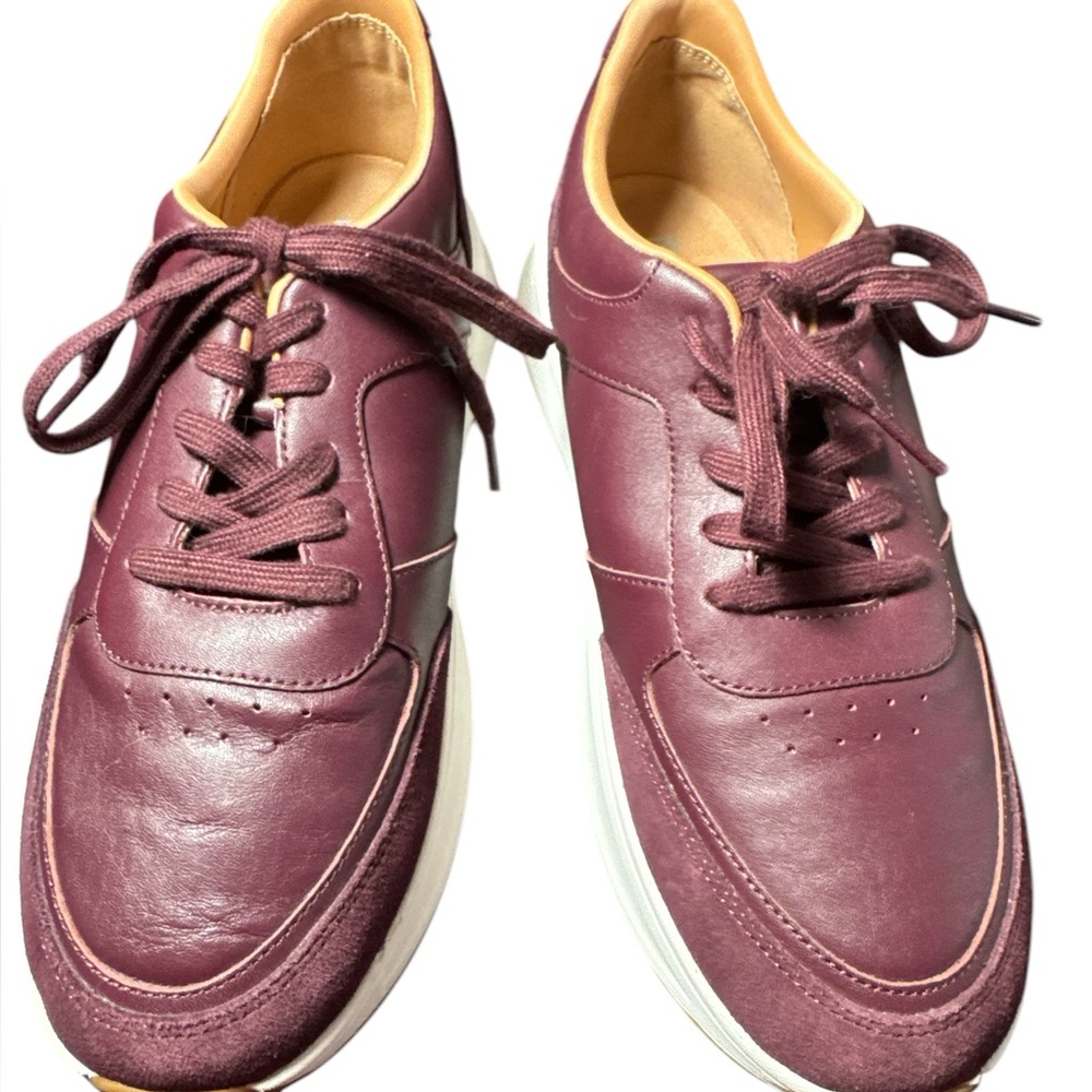 Fitflop New Women’s Raisin Purple‎ Leather Suede Platform Sneakers Size 10